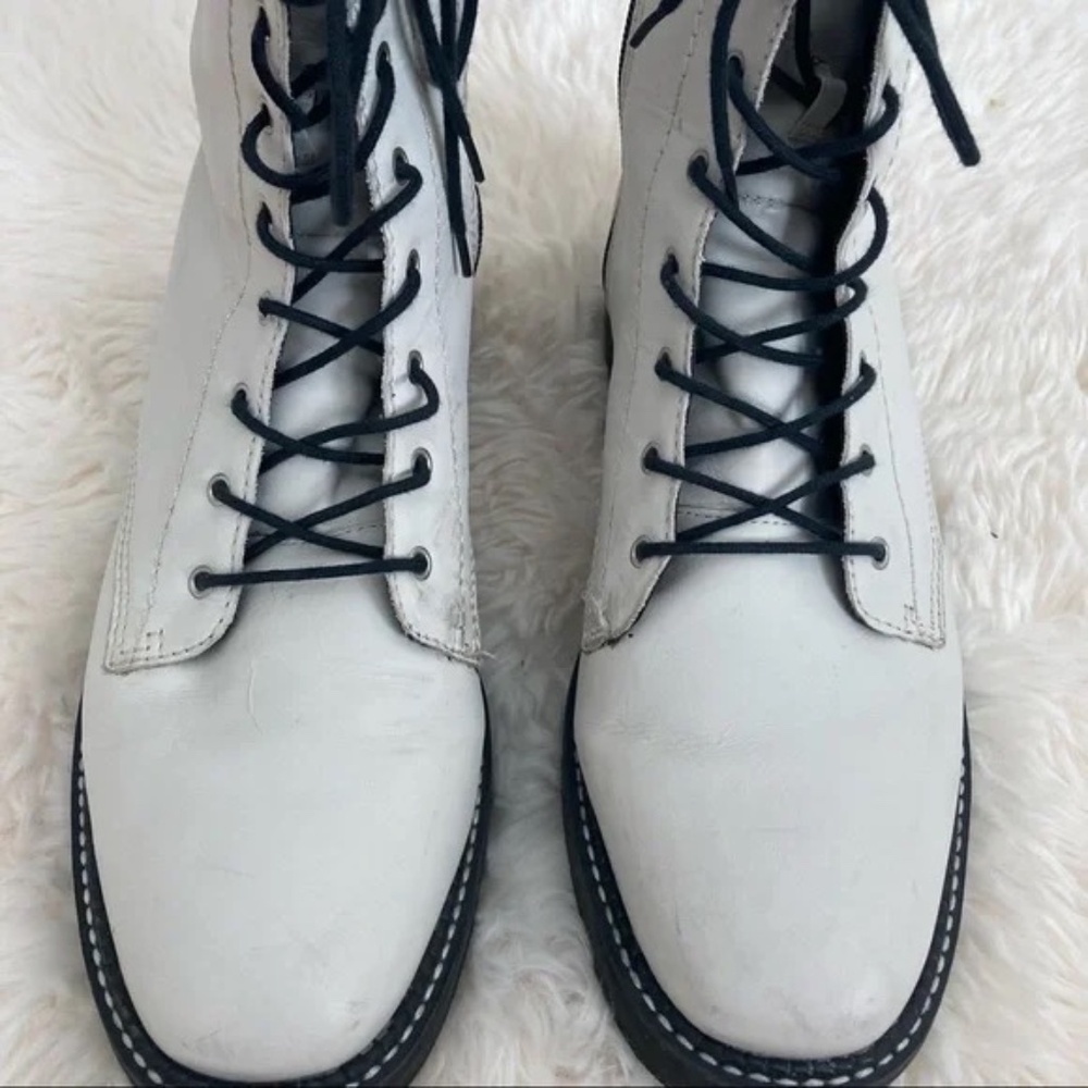 SCHUTZ White Lace Up Mckenzie Bootie - Picture 8 of 9